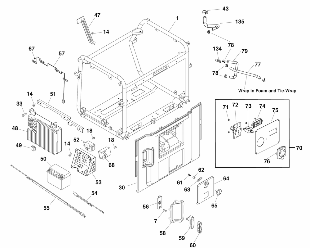 Main Unit P2 Diagram and Parts List for 030836-00  Briggs and Stratton Generator